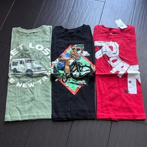 Old Navy Kids Adventure and Dino Tees - Green, Black, Red